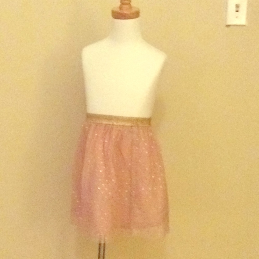 Peek pink/gold polka dot skirt size M 6/7